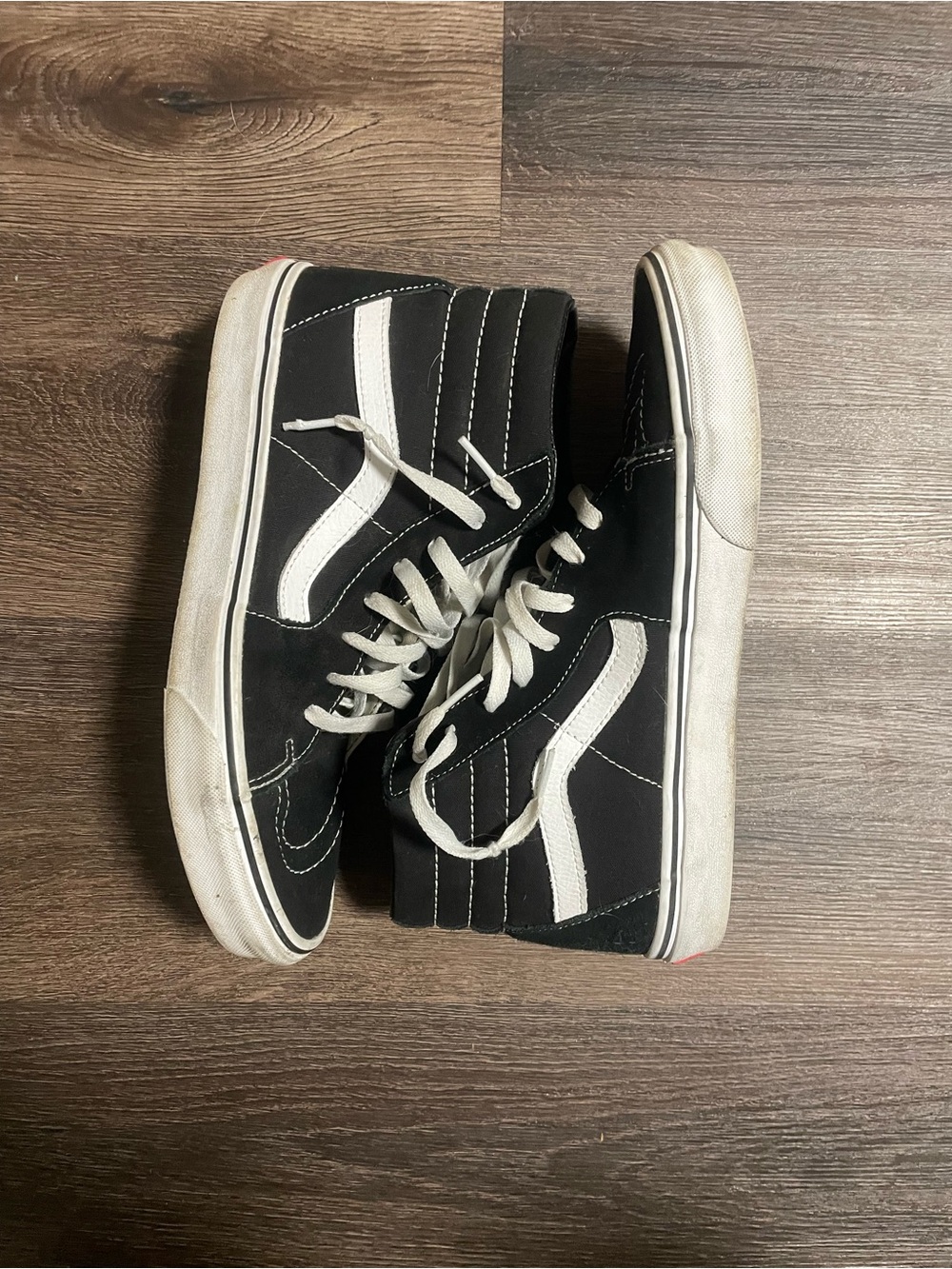 Black High-Top Canvas Sneakers with White Laces Men’s 10